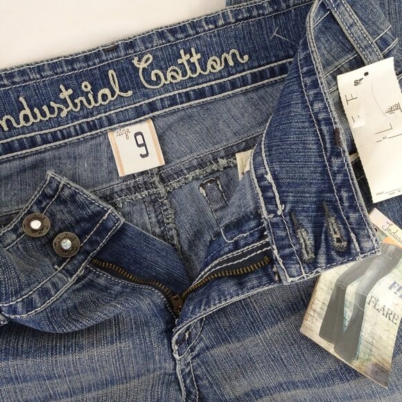 Y2K Vintage Sears Industrial Cotton Fit & Flare Juniors Jeans Size 9 - Picture 5 of 9